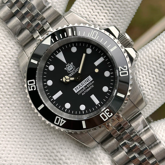 STEELDIVE SD1954 Black Dial 41MM Stainless Steel NH35 Automatic Movement What Ghost Men's 300M Dive Watch Sapphire Glass