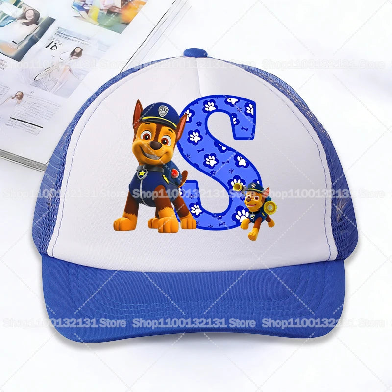 PAW Patrol Mesh Baseball Caps Cartoon Chase Letter Adult Kids Sports Hats Anime Summer Outdoor Sunshade Peaked Cap Boy Girl Gift