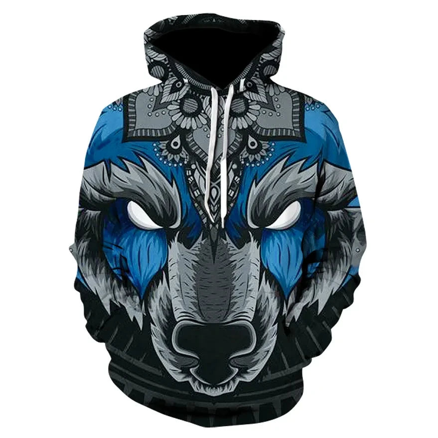 Ferocious Wolf Head Anime Sweatshirt 3D Printed Hoodies Men/Women Fashion Clothing Harajuku Kids Men's Coat
