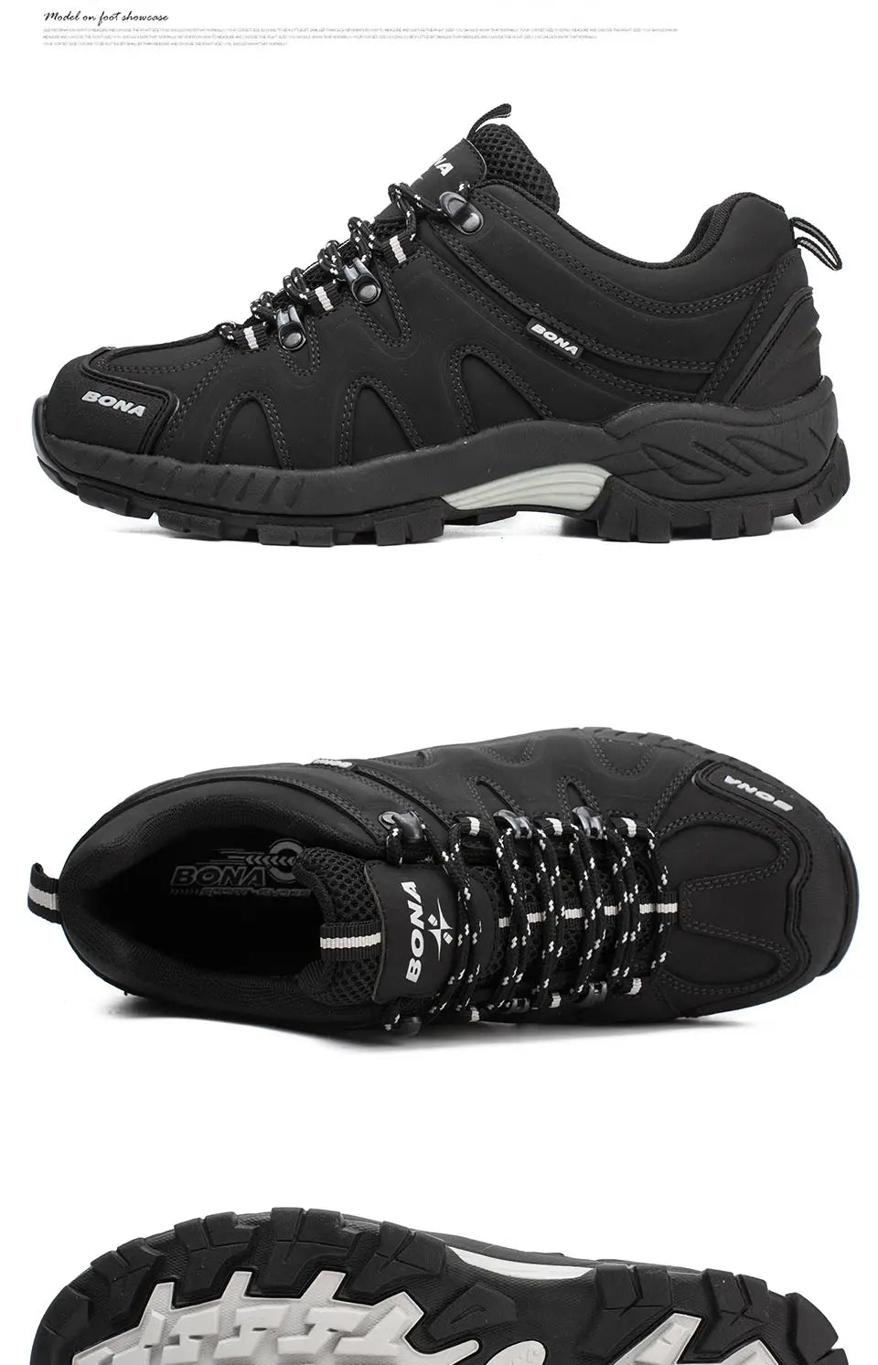 BONA New Arrival Classics Style Men Hiking Shoes Lace Up Men Sport Shoes Outdoor Jogging Trekking Sneakers