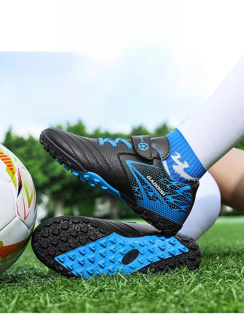 Nouveaux enfants bottes de Football sport société terrain garçon chaussures de Football Futsal rapide intérieur Sneaker Original cheville crampons botte de Football