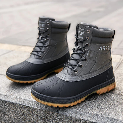 Grande taille 47 bottes d'extérieur pour hommes bottes de neige d'hiver pour hommes bottes de travail d'entraînement imperméable antidérapant garder au chaud chaussures d'hiver