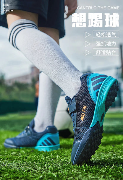 Stylish and Comfortable Boys' and Girls' Training Game Sneakers for Indoor and Outdoor Lawn, Youth Student Soccer Shoes Sizes 29-39