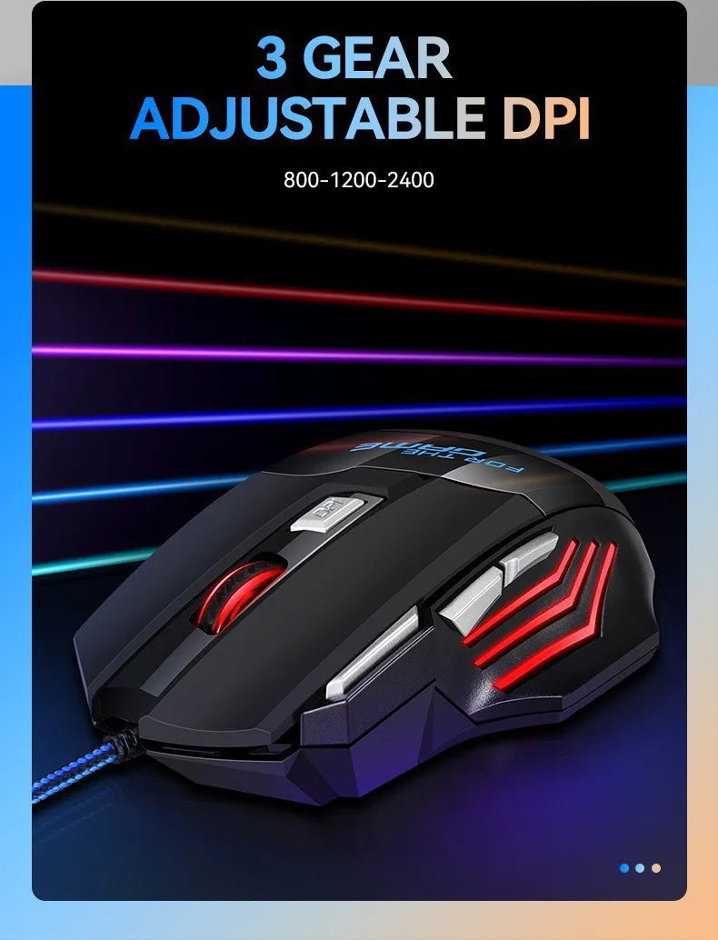 1 db új Hyperspeed USB gamer egér RGB háttérvilágítással, ergonomikus gamer egér, 7D e-sport vezetékes egér laptophoz és gamer PC-hez