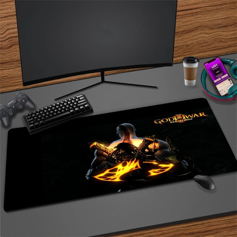 Xxl Mouse Pad God of War Gaming Accessories Keyboard Computer Desk Mat Game Big Carpet 90x40 Large Gamer Cabinet Table Mousepad