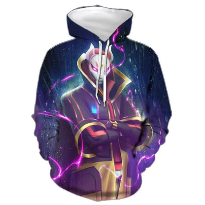 Fortnite 2024 Kinder-Sweatshirt mit digitalem 3D-Druck, Hoodie als Pullover-Jacke für Herren und Damen, langärmelig, Kindergeschenk