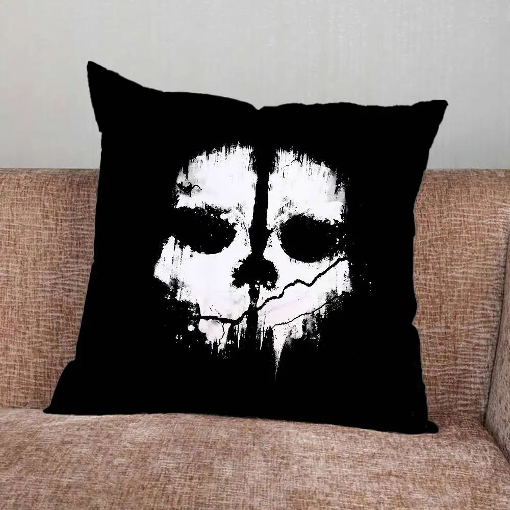 C-Cod C-Call of Duty Simon Ghost Riley Pillow Case For Home Bedroom Car Office Decoration Living Room Sofa Cushion Cover