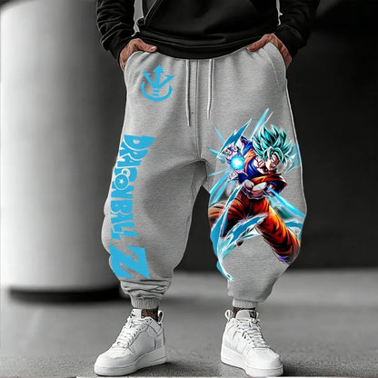 Calças Unissexo em Algodão Puro Dragon Ball Goku 2026 Verão Novo Produto Harajuku Estampado Anime Hip-hop Americano Largas e Casuais