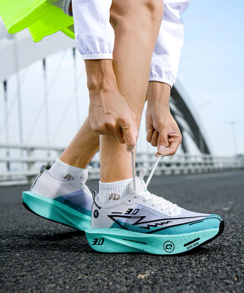 Zapatillas deportivas de carbono para hombre, antideslizantes, acolchadas, cómodas, para carreras, entrenamiento y running; zapatillas de tenis de malla, informales para mujer