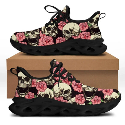 Printemps chaussures plates hommes chaussures Cool Punk crâne conception décontracté hommes baskets été garçons à lacets chaussures de marche Zapatillas