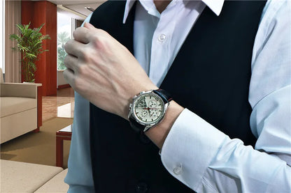 Orologio cronografo PAGANI DESIGN da uomo al quarzo multifunzione, stile militare da pilota