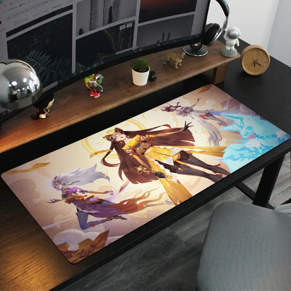 Podkładka pod mysz Amaterasu Kiriko Overwatch, mata na biurko z podkładką, akcesoria gamingowe Prime Gaming, XXL mata pod klawiaturę i podkładka ochronna