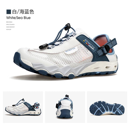HUMTTO Zapatillas de río para hombre, calzado outdoor de trekking y vadeo, zapatos acuáticos de malla transpirable, secado rápido, tobillo para mujer, zapatillas acuáticas antideslizantes
