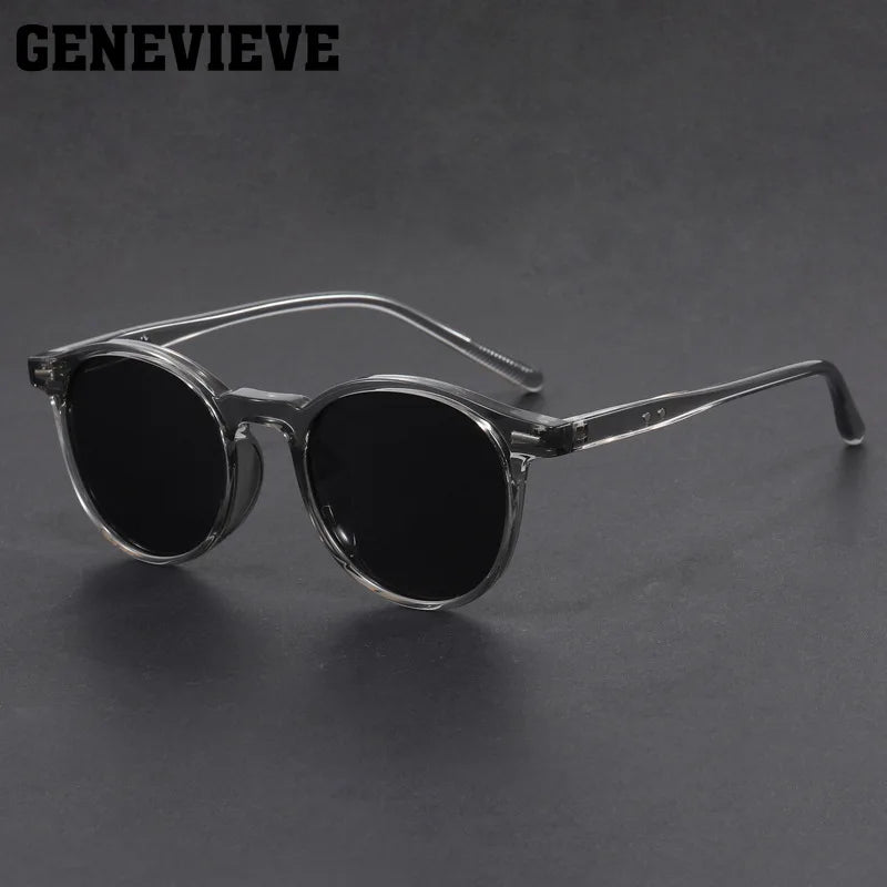 GENEVIEVE Simple Geometric Round Frame Design Women Men Polarized Sunglasses UV Protection Customizable Prescription 1080