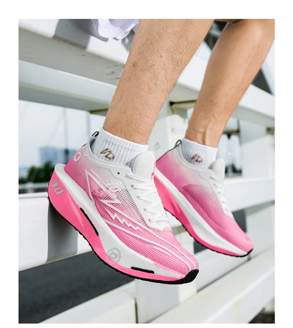 Zapatillas deportivas de carbono para hombre, antideslizantes, acolchadas, cómodas, para carreras, entrenamiento y running; zapatillas de tenis de malla, informales para mujer