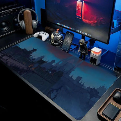 World of Warcraft Anime XXL gaming-musemåtte-skrivebordsunderlag med låst kant, tastatur- og musemåtte til kontor, gamer-computertilbehør HYBXXC