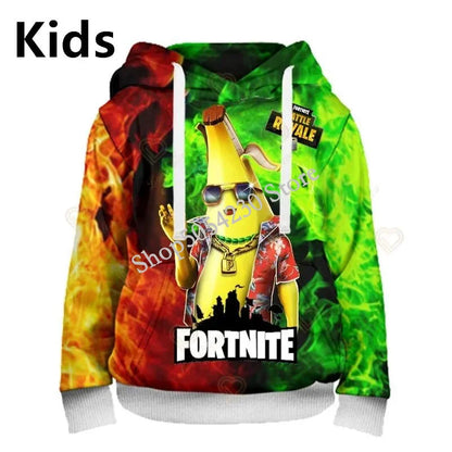 Sweatshirt com Capuz Fortnite Cool Heroes para Rapaz, Estilo Cosplay, Casaco Infantil com Desenho Animado para Primavera e Outono