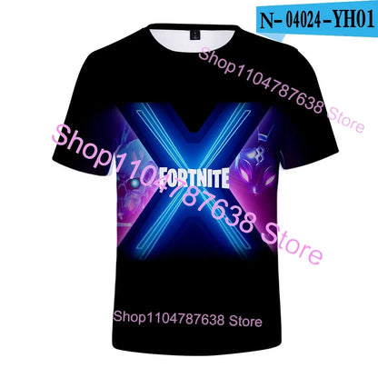 T-shirt de verão Raven Ultima Knight F-Fortnite, t-shirt masculina com estampado 3D Banana Peely, tops de jogo Battle Royale, presentes de aniversário