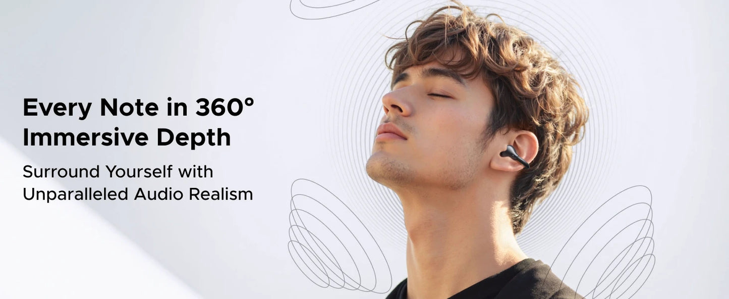 UGREEN ClipBuds Open-Ear Wireless Bluetooth 6.0 Earbuds with 4 Mic Clear Call, 30H Playtime Clip-On Earphones, Waterproof Sport Headphones