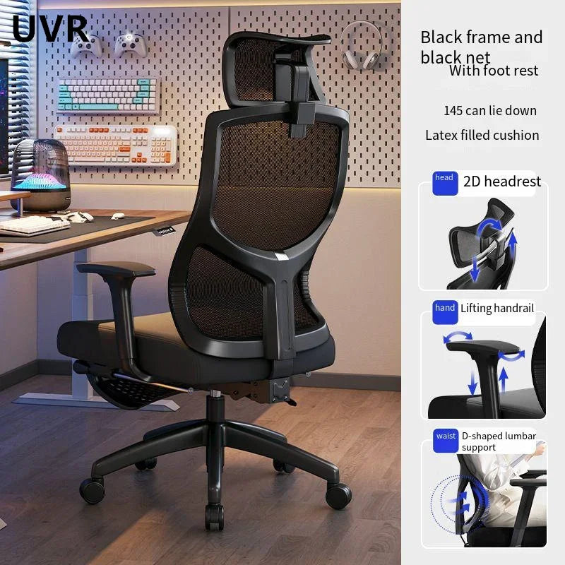 UVR Gaming Computer Chair Ergonomic Office Chair with Reclining Backrest, Adjustable Height, Comfortable Swivel Computer Chair for Home & Office