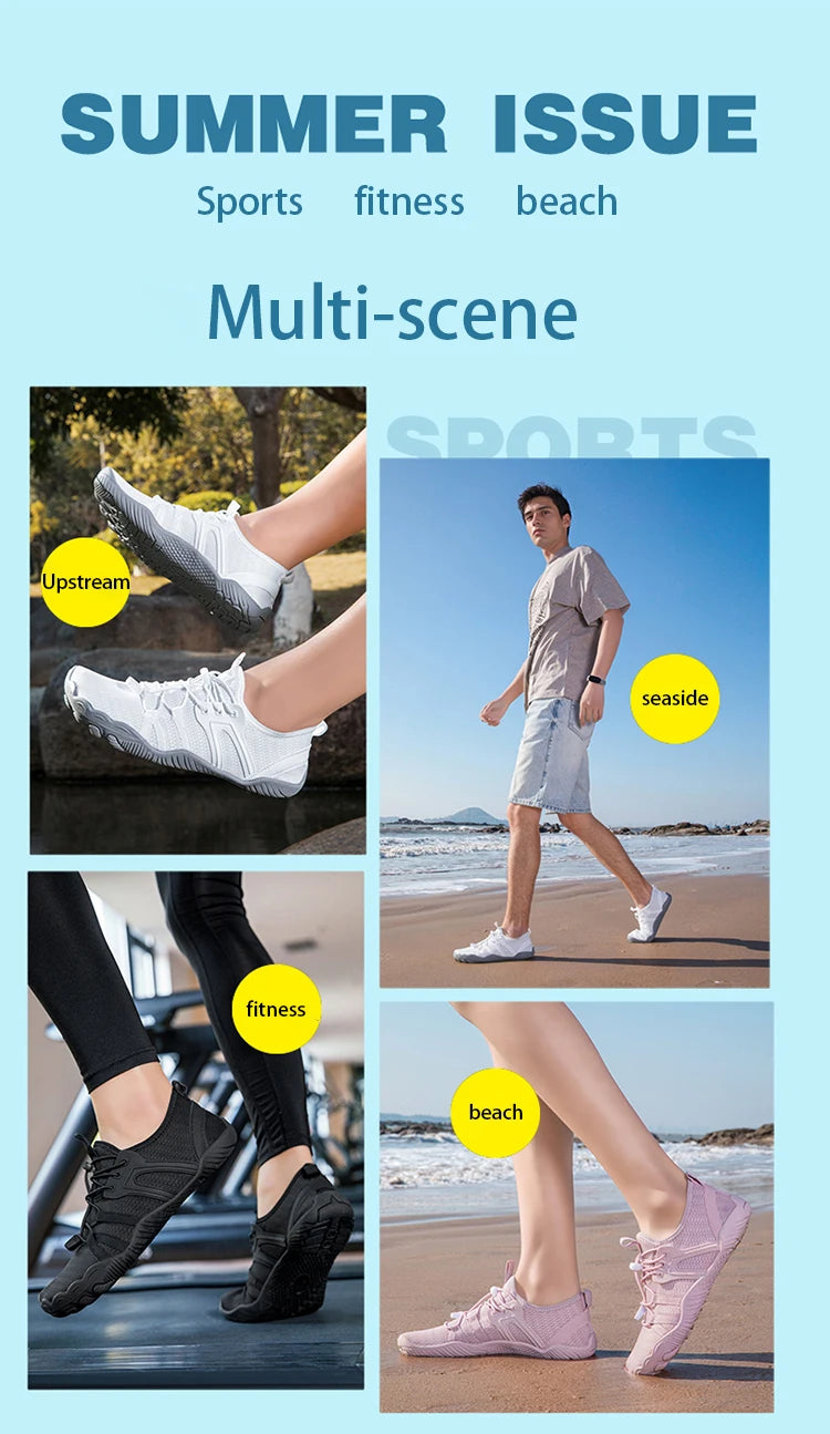 Men Women Wading Shoes Beach Swimming Shoes Outdoor Barefoot Quick-Drying Upstream Shoes Water Sports Diving Fitness Sports Shoe