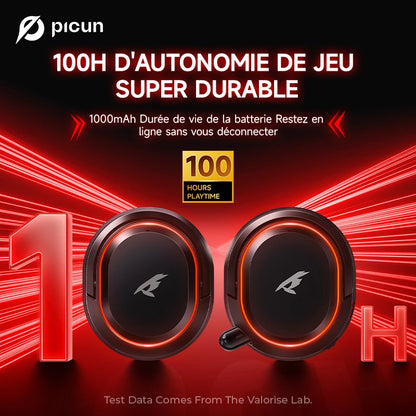 Auscultadores Gaming Sem Fios Picun G2 Bluetooth 5.3 – Som Surround 7.1, Microfone ENC, Bateria de 100H, Auscultadores de Baixa Latência para PC, PS5, PS4, Switch e Mobile