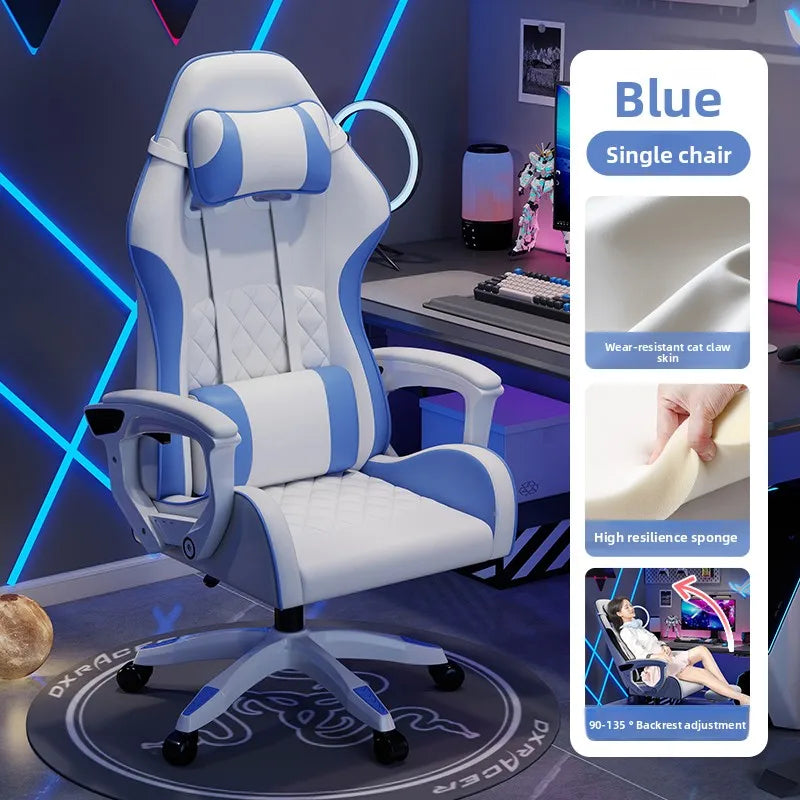 Pánské e-sportovní křeslo pohodlné pro dlouhé sezení, počítačové křeslo s polohováním pro odpočinek, opěradlo
