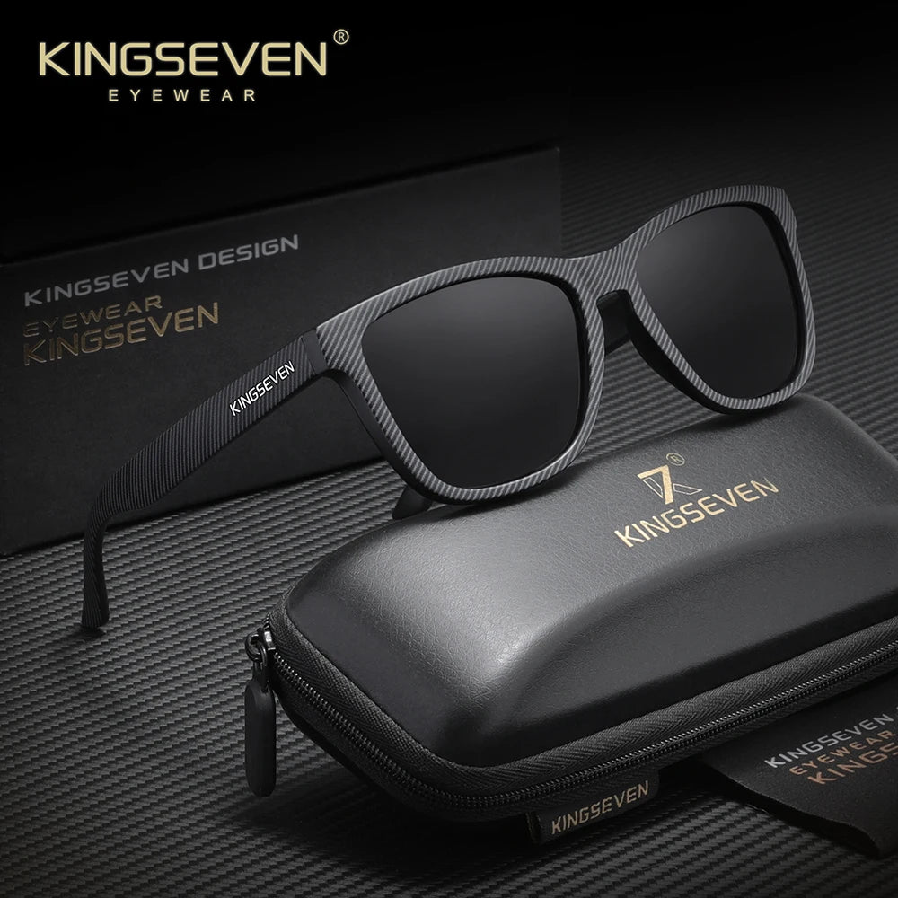 KINGSEVEN Brand Casual Driving Glasses Square Frame Men's Sunglasses Polarized Outdoor Travel Eyewear
