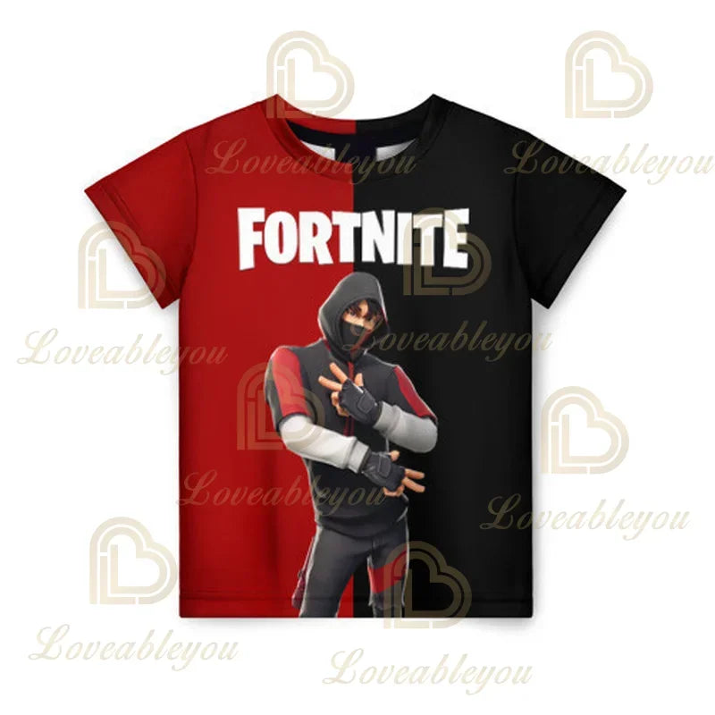 Battle Royale T-shirt Fortnite T-shirt Victory Cartoon Tops Teen Clothes Kids Hero Game Fortress Night 3D Boys Girls T-shirt