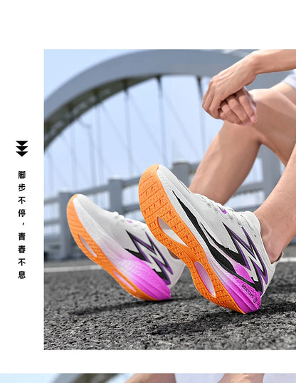 Nuove scarpe da running con piastra in carbonio per maratona, da uomo e donna, sportive, traspiranti, leggere, comode, antiscivolo e casual