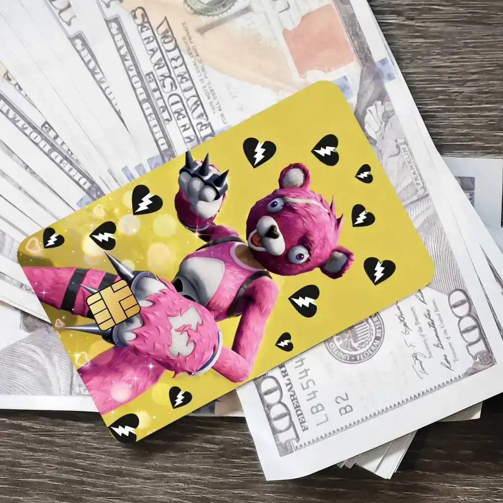 Cuddle Team Leader Fortnite Game Card Stickers for Bank Access Protective Waterproof Film Cover Sticker Surprise Gift