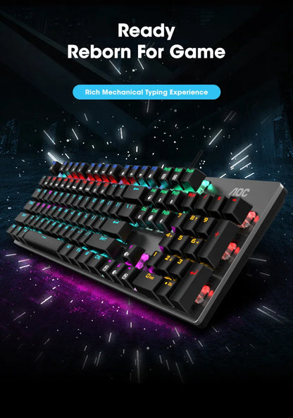 GK410 104 Full Keys Hot Swap Metal Panel Mechanical Keyboard RGB Light Green Black Tea Redaxis non-impact game computer keyboard