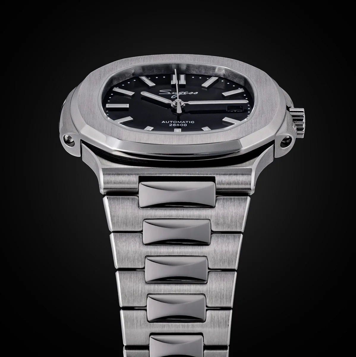 Orologio da uomo Sugess automatico meccanico da polso, movimento Miyota 9015, quadrante MOP, luminoso, impermeabile 5bar, bracciale di lusso S466
