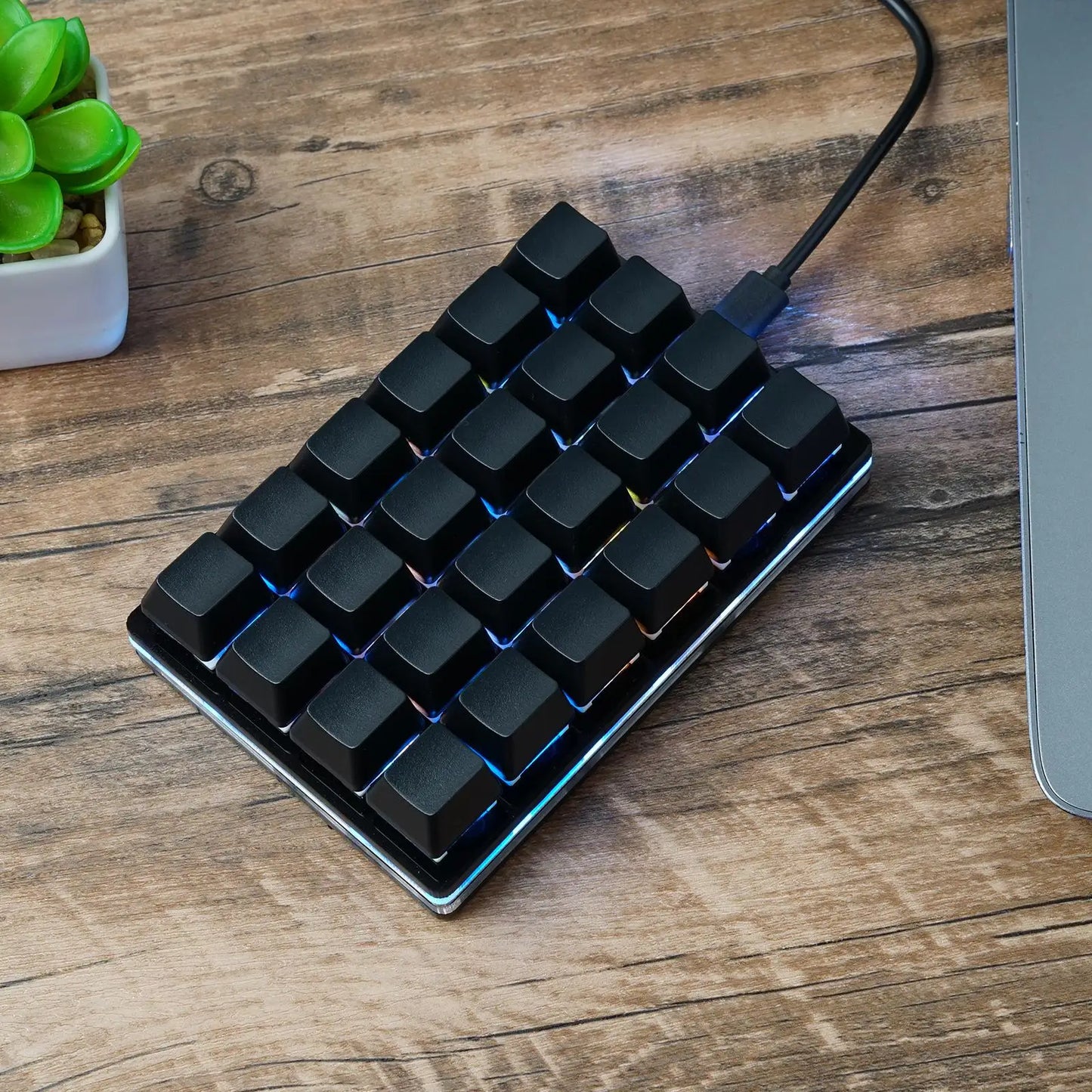 Mini-USB Custom Mechanische Tastatur mit 24 Tasten, Schwarz/Weiß, Gaming-Tastatur, Sayo-Gerät, programmierbares Shortcut-Keypad mit Makrotasten