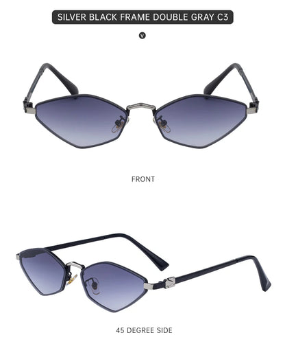 Small Frame Hexagon Punk Sunglasses Women 2026 Luxury Brand Polygon Sun Glasses For Ladies Classic Shades Cat Eye Eyewear