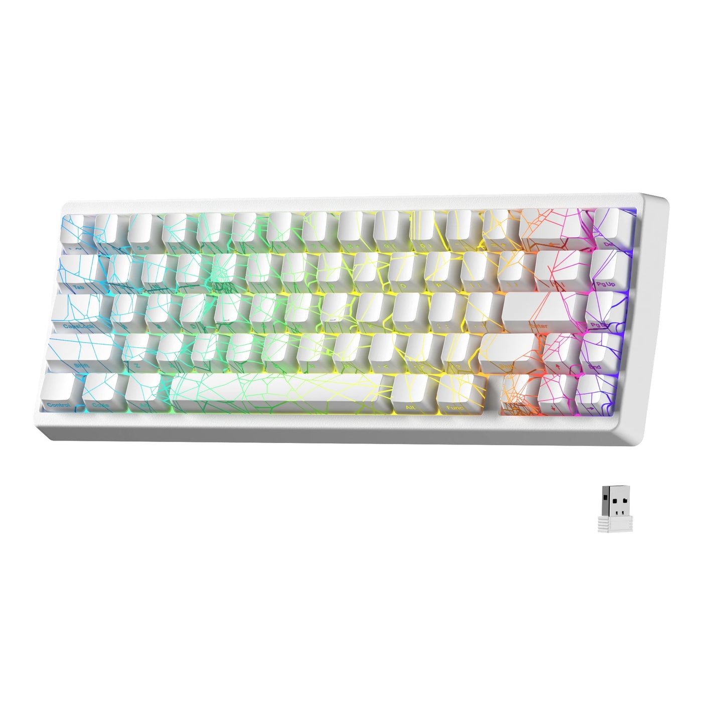 Tastiera XVX Spider Web M67 JadeStone con keycap IMD-Tech, connessione tri-mode, retroilluminazione RGB personalizzata, formato 60%