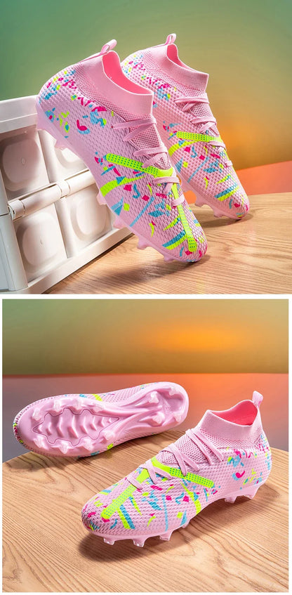 Nouvelles chaussures de football pour hommes, chaussures d'entraînement professionnelles, chaussures de football, baskets de match, chaussures de sport pour l'extérieur sur gazon, antidérapantes, ultralégères, unisexes