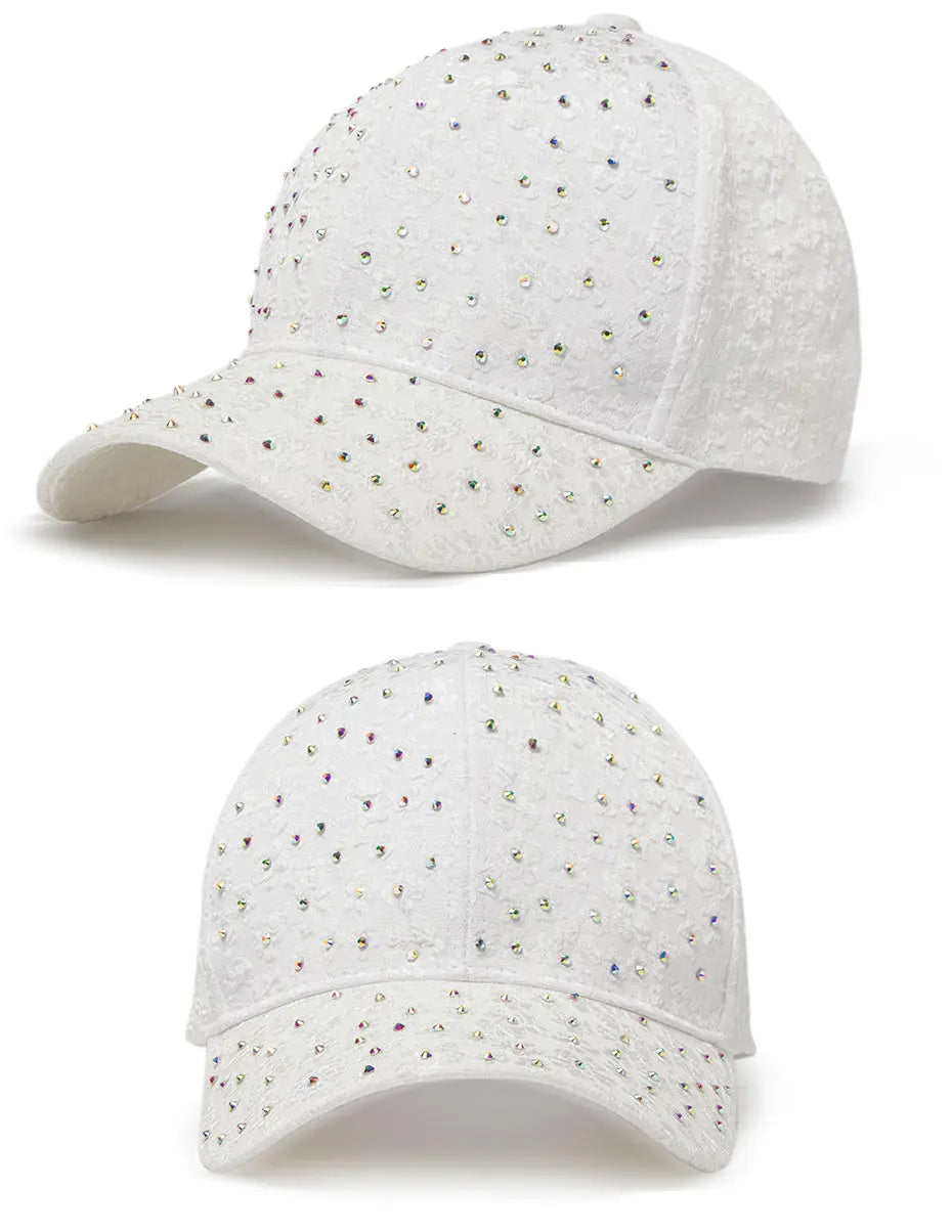 CNTANG vasarinės moteriškos beisbolo kepurės su dirbtiniais deimantais, gėlių siuvinėjimais, moteriškos „snapback“ stiliaus mados dizainerių saulės kepurės, hip-hopo stiliaus Y2K kepurės