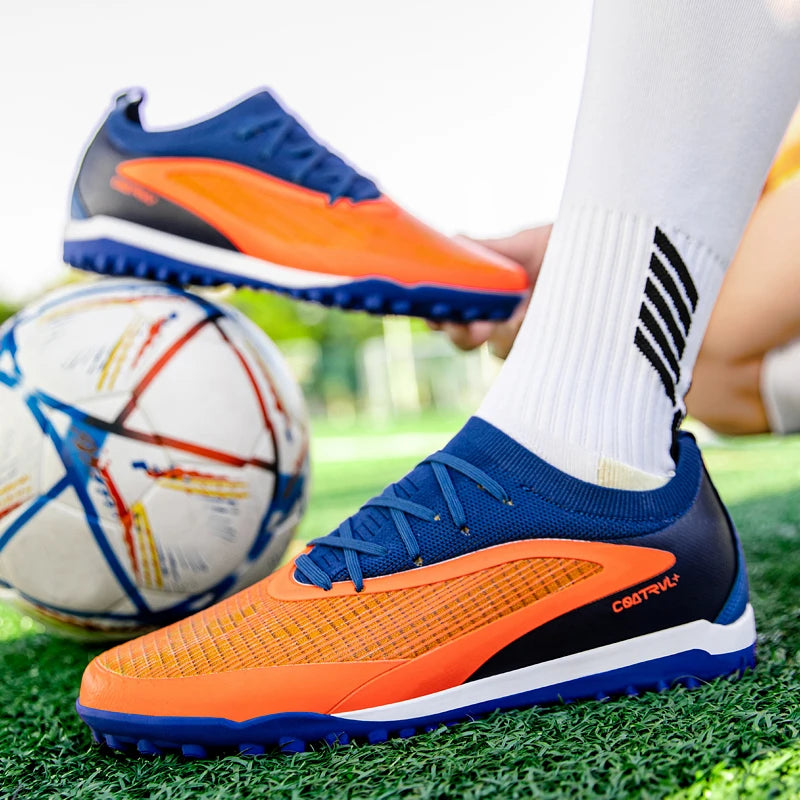 Men New TF Football Boots Sneakers Society Field Resistant Adult Breathable Male Soccer Shoes Training Top Quality Studded