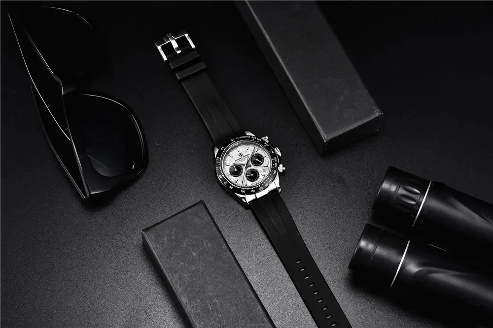 Nuevo original PAGANI DESIGN PD-1664 reloj de pulsera de lujo para hombre con movimiento de cuarzo japonés VK63, cristal de zafiro, cronógrafo impermeable dorado