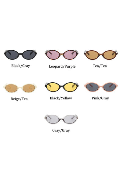 Cute Small Frame Oval Women's Sunglasses Sexy Leopard Retro Luxury Sun Glasses Ladies Fashion Shades Trends Eyewear Unique