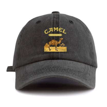 1 Pc CAMEL Print Washed Baseball Cap, Classic Casual Stylish , Perfect Gift For Grandpa Families And Friends