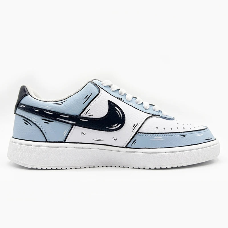 Custom Sneakers NIKE COURT VISION   Messy Line Design Couple Matching Shoes Unisex Low-Top Skate  retro shoes