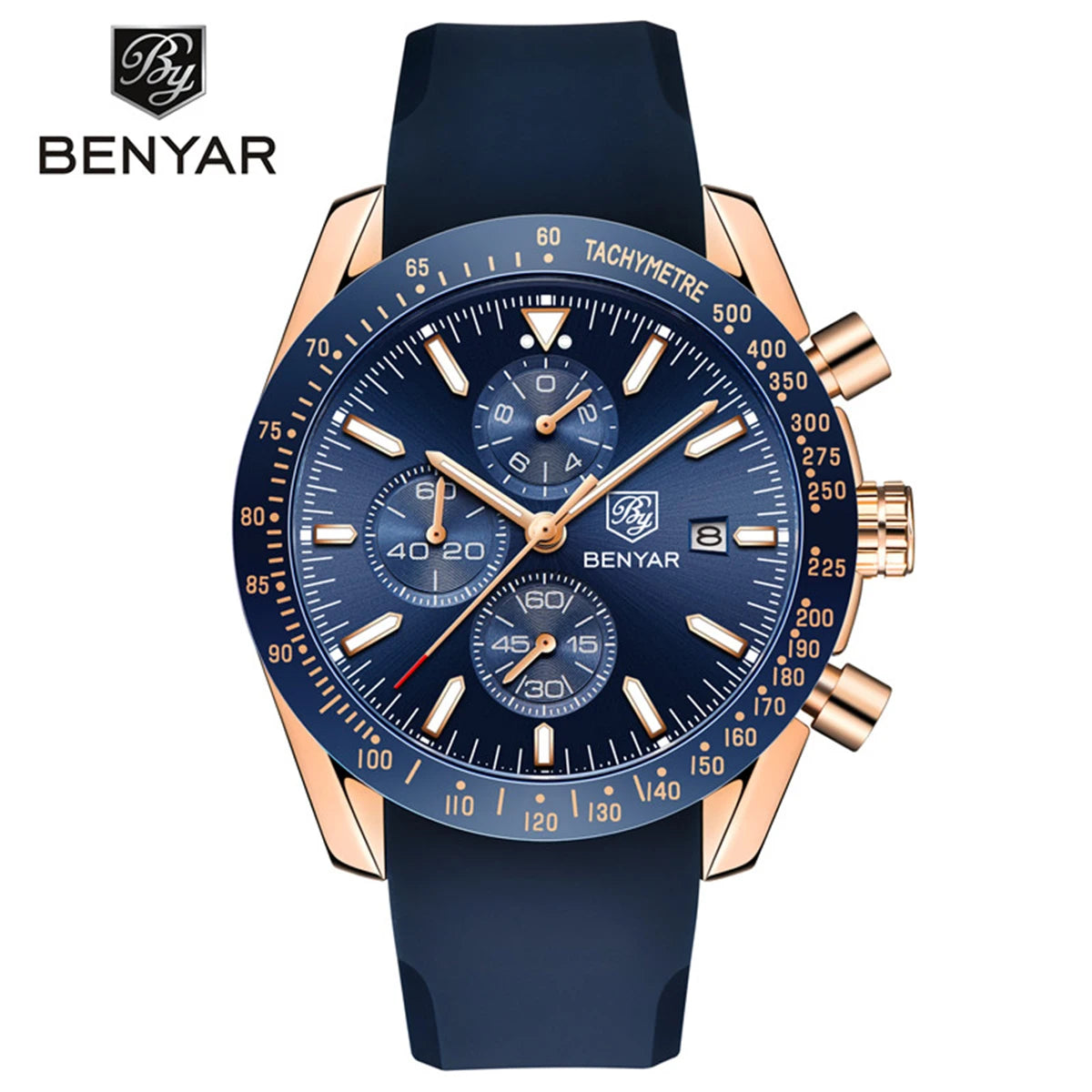 BENYAR luxury men’s watches – Quartz wristwatches with leather straps, water-resistant to 30 m, sporty style.