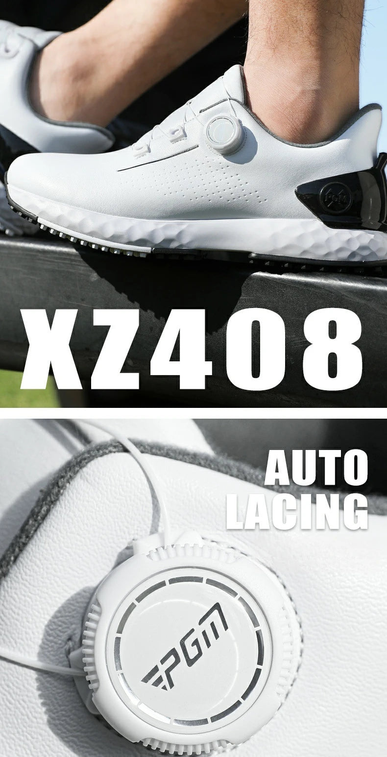 PGM Men's Golf Shoes Sneakers Comfortable Cushioning Knob Lace Waterproof and Anti Slip Height Increase XZ408