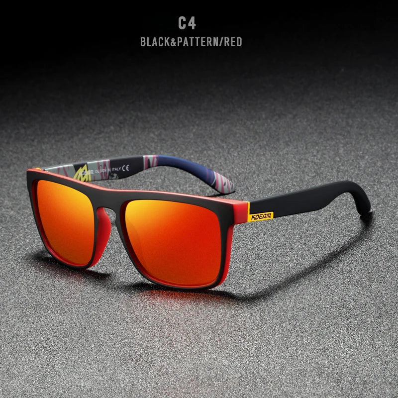 KDEAM Polarized Designer Square Sunglasses Men or Women Elastic Paint Frame Mirror Sun Glasses 17 Colors Available