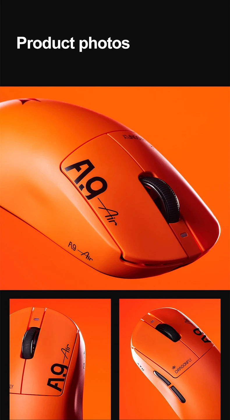 ATK Dragonfly A9 Ultimate brezžična gaming miška A9 Air PAW3950, ultralahka ergonomska e-športna miška za igričarje FPS CSGO A9 Ultra