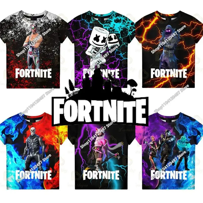 3D Fortnite тениска Battle Royale – тениски за мъже и жени, момчета и момичета, анимационни топове Victory, дрехи за тийнейджъри, детски геройски геймърски тениски и топове