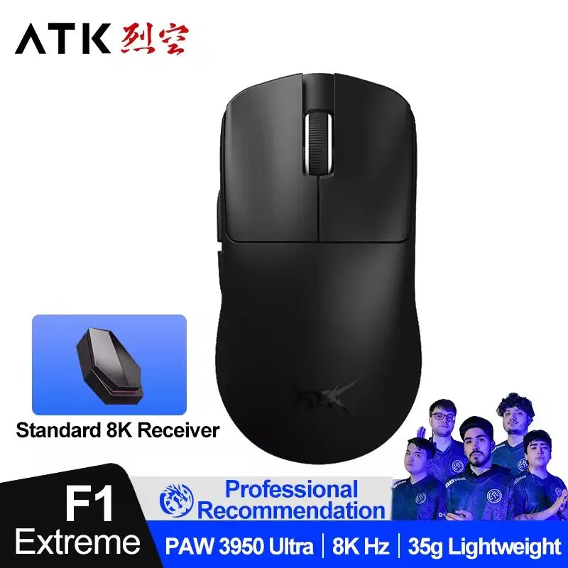 ATK BlazingSky F1 Extreme безжична геймърска мишка PAW3950 Ultra Dual-Mode 8000Hz 35g лека e-sports FPS мишка