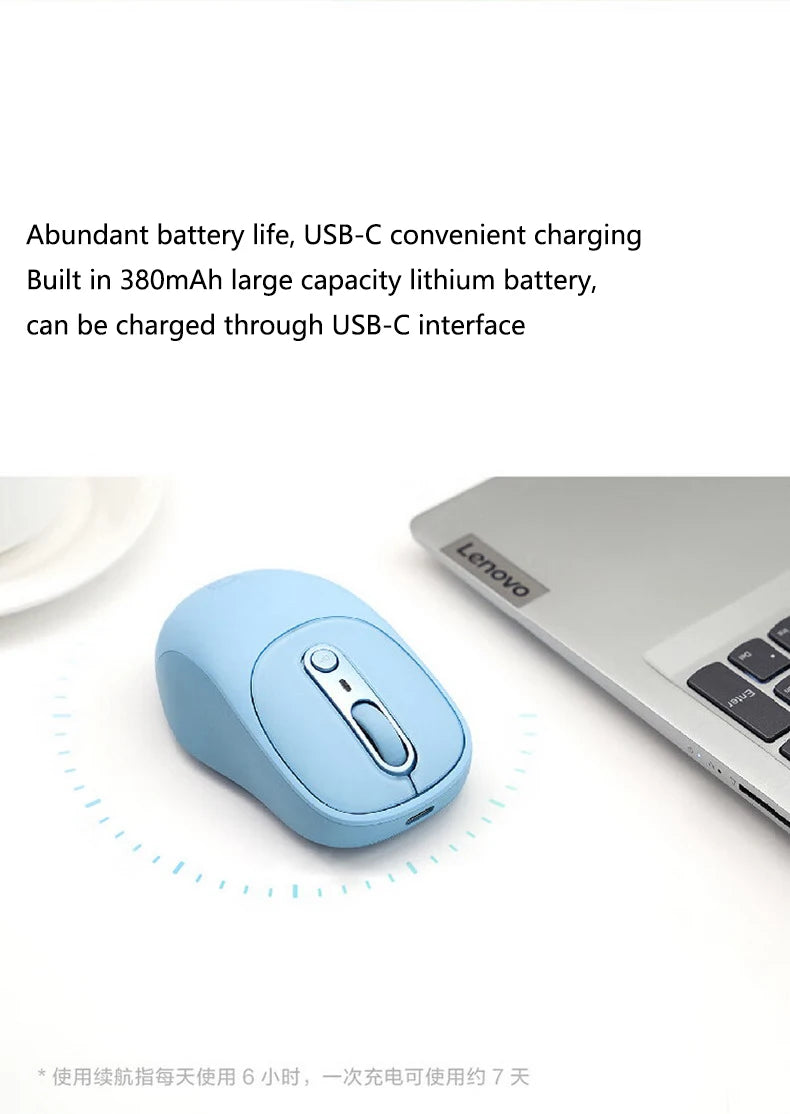 Mouse Lenovo Xiaoxin Bluetooth Wireless Mouse M3 Twilight Gray Light Sound Three Bluetooth Office Mouse